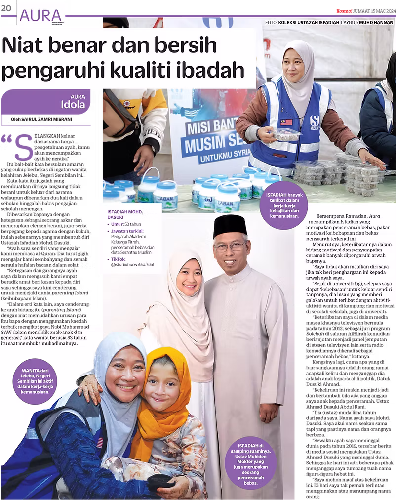 Ustazah Isfadiah di Kosmo - page 1
